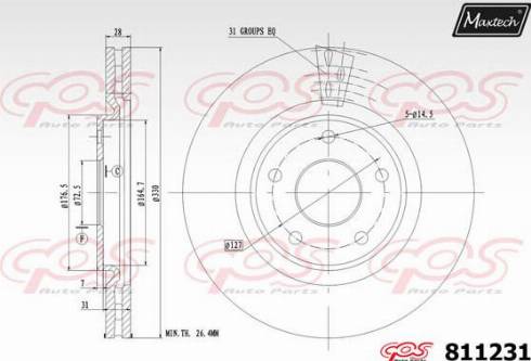 Maxtech 811231.0000 - Спирачен диск vvparts.bg