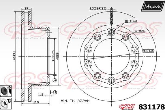 Maxtech 811231 - Спирачен диск vvparts.bg