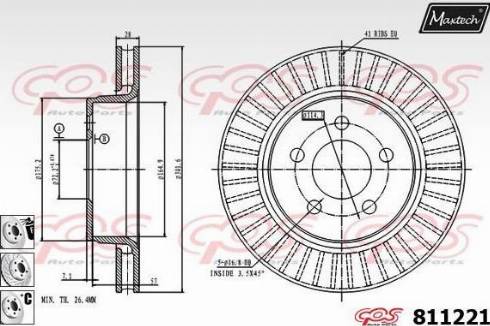 Maxtech 811221.6880 - Спирачен диск vvparts.bg