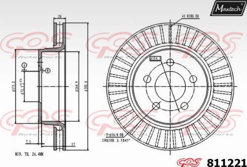 Maxtech 811221.0000 - Спирачен диск vvparts.bg