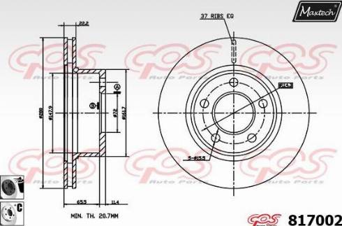 Maxtech 817002.6060 - Спирачен диск vvparts.bg