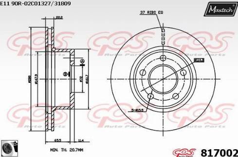 Maxtech 817002.0060 - Спирачен диск vvparts.bg