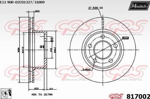 Maxtech 817002.0080 - Спирачен диск vvparts.bg