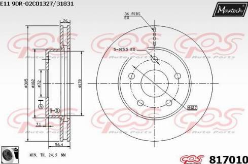 Maxtech 817010.0060 - Спирачен диск vvparts.bg