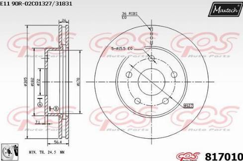 Maxtech 817010.0080 - Спирачен диск vvparts.bg