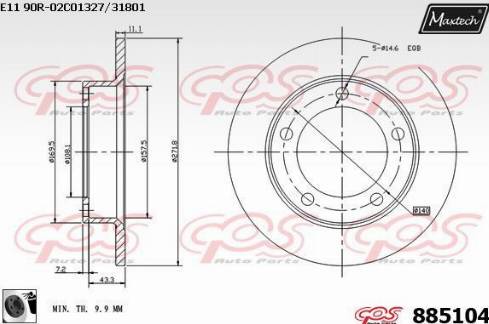 Maxtech 885104.0060 - Спирачен диск vvparts.bg