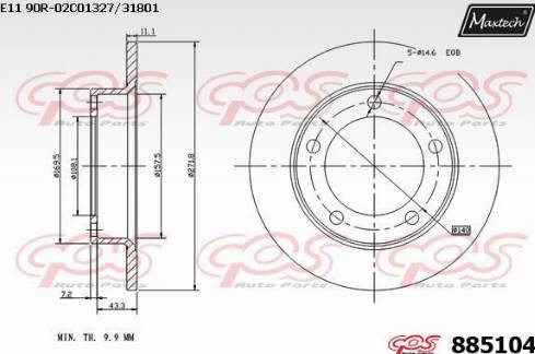 Maxtech 885104.0000 - Спирачен диск vvparts.bg