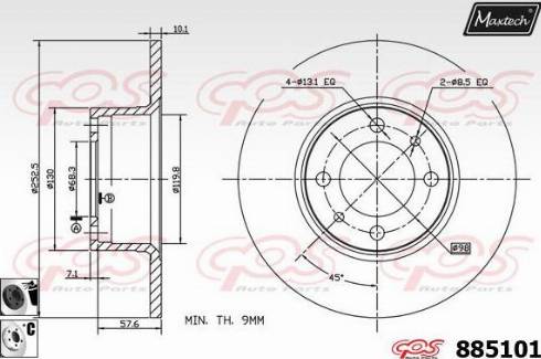 Maxtech 885101.6060 - Спирачен диск vvparts.bg