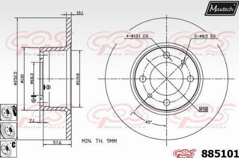 Maxtech 885101.6980 - Спирачен диск vvparts.bg