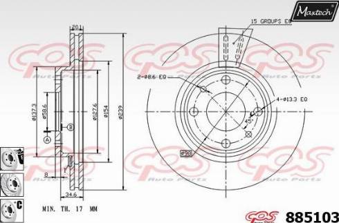 Maxtech 885103.6980 - Спирачен диск vvparts.bg