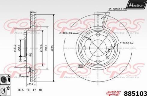 Maxtech 885103.6060 - Спирачен диск vvparts.bg