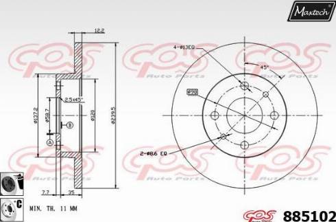 Maxtech 885102.6060 - Спирачен диск vvparts.bg