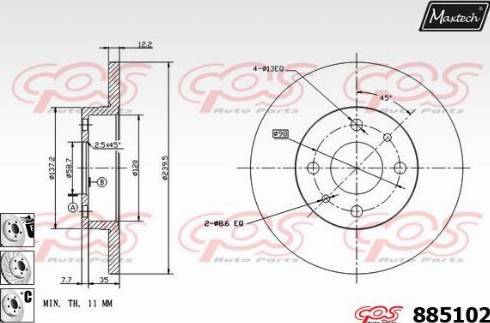 Maxtech 885102.6980 - Спирачен диск vvparts.bg