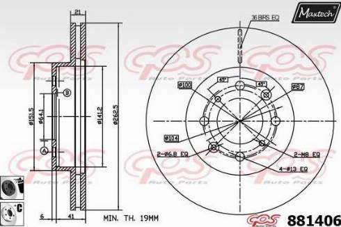 Maxtech 881406.6060 - Спирачен диск vvparts.bg