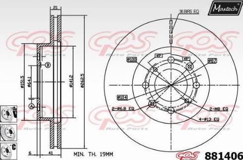 Maxtech 881406.6880 - Спирачен диск vvparts.bg