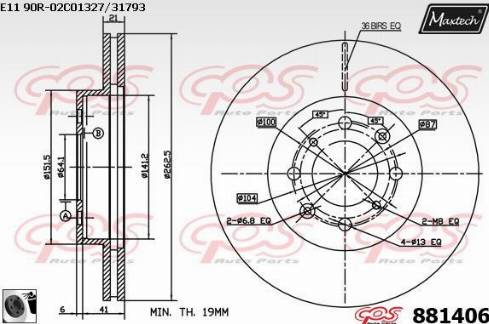 Maxtech 881406.0060 - Спирачен диск vvparts.bg