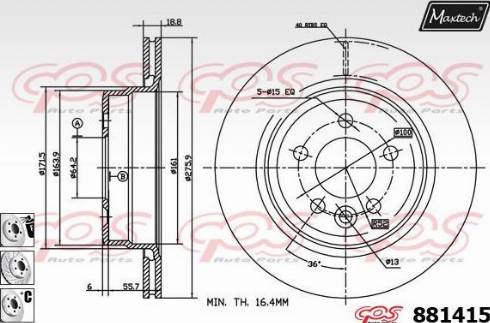 Maxtech 881415.6980 - Спирачен диск vvparts.bg