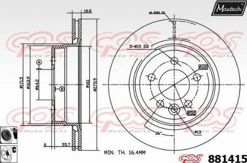 Maxtech 881415.6060 - Спирачен диск vvparts.bg