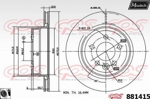 Maxtech 881415.0060 - Спирачен диск vvparts.bg