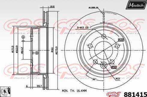 Maxtech 881415.0080 - Спирачен диск vvparts.bg