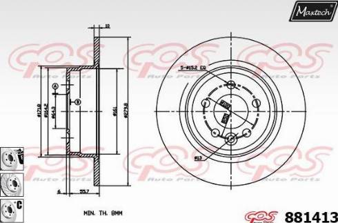 Maxtech 881413.6980 - Спирачен диск vvparts.bg