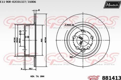 Maxtech 881413.0000 - Спирачен диск vvparts.bg