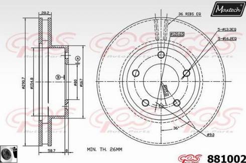 Maxtech 881002.0060 - Спирачен диск vvparts.bg