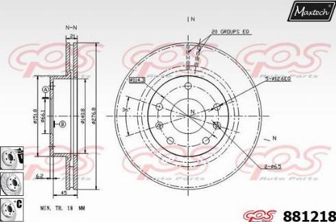 Maxtech 881218.6980 - Спирачен диск vvparts.bg