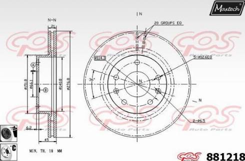 Maxtech 881218.6060 - Спирачен диск vvparts.bg