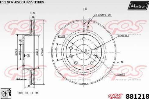 Maxtech 881218.0080 - Спирачен диск vvparts.bg