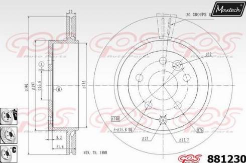 Maxtech 881230.6980 - Спирачен диск vvparts.bg