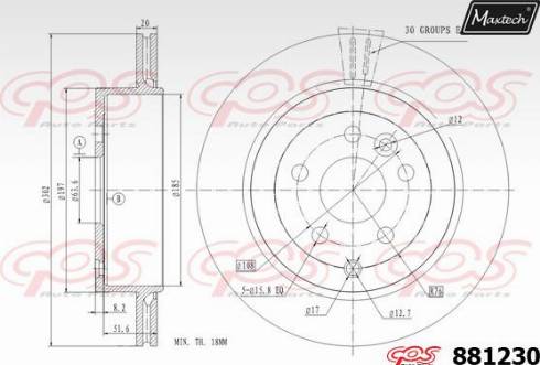 Maxtech 881230.0000 - Спирачен диск vvparts.bg