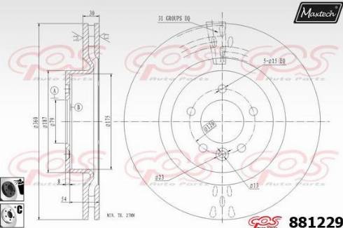 Maxtech 881229.6060 - Спирачен диск vvparts.bg