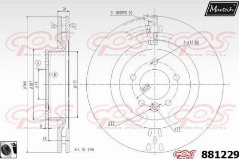 Maxtech 881229.0060 - Спирачен диск vvparts.bg