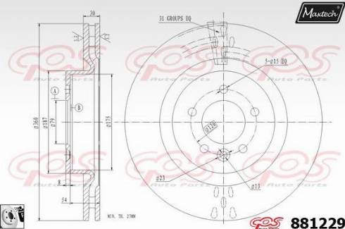 Maxtech 881229.0080 - Спирачен диск vvparts.bg