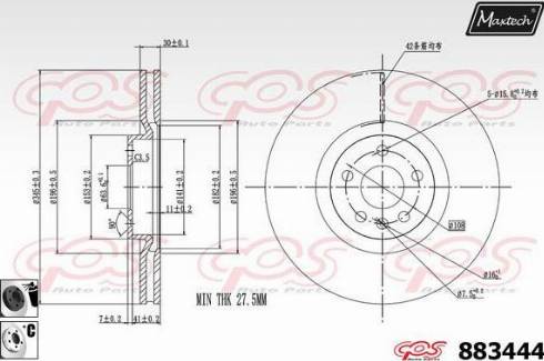 Maxtech 883444.6060 - Спирачен диск vvparts.bg