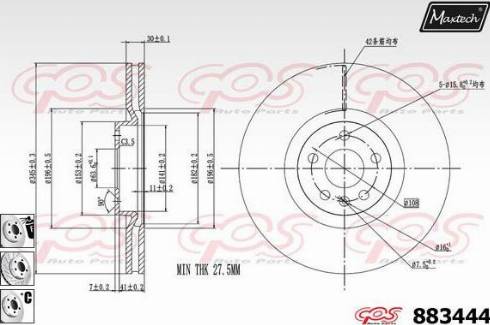 Maxtech 883444.6880 - Спирачен диск vvparts.bg