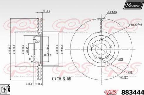 Maxtech 883444.0080 - Спирачен диск vvparts.bg