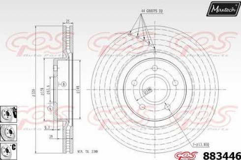 Maxtech 883446.6880 - Спирачен диск vvparts.bg