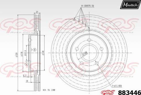 Maxtech 883446.0000 - Спирачен диск vvparts.bg