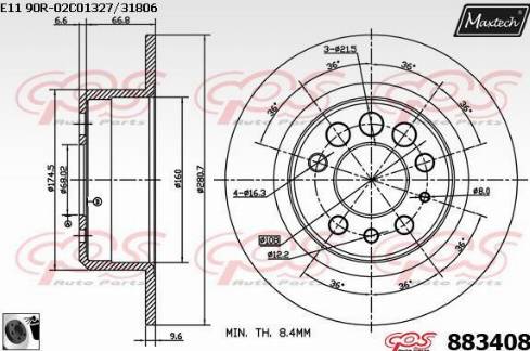 Maxtech 883408.0060 - Спирачен диск vvparts.bg