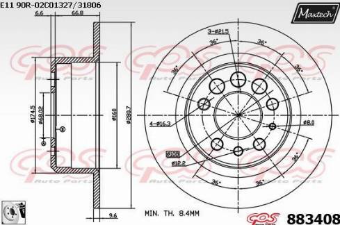 Maxtech 883408.0080 - Спирачен диск vvparts.bg