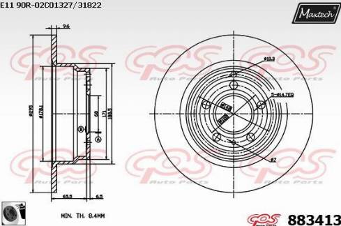 Maxtech 883413.0060 - Спирачен диск vvparts.bg