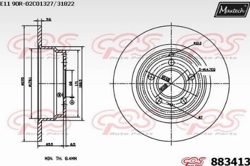 Maxtech 883413.0000 - Спирачен диск vvparts.bg