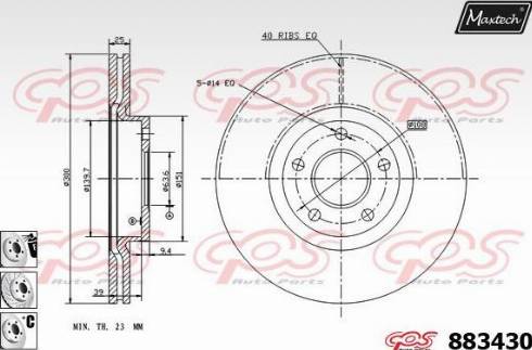 Maxtech 883430.6880 - Спирачен диск vvparts.bg