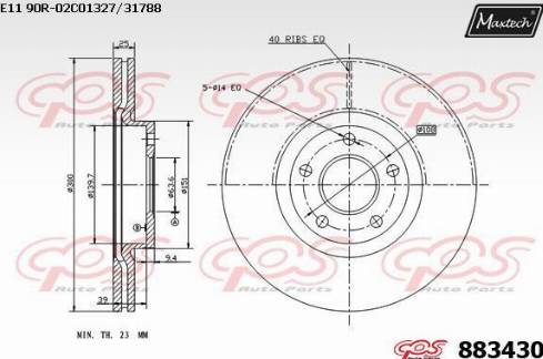 Maxtech 883430.0000 - Спирачен диск vvparts.bg