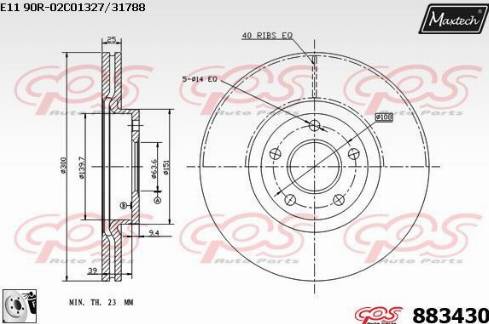 Maxtech 883430.0080 - Спирачен диск vvparts.bg