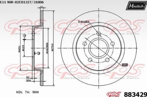 Maxtech 883429.0000 - Спирачен диск vvparts.bg