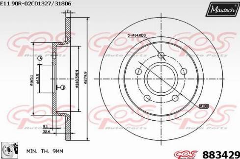 Maxtech 883429.0080 - Спирачен диск vvparts.bg