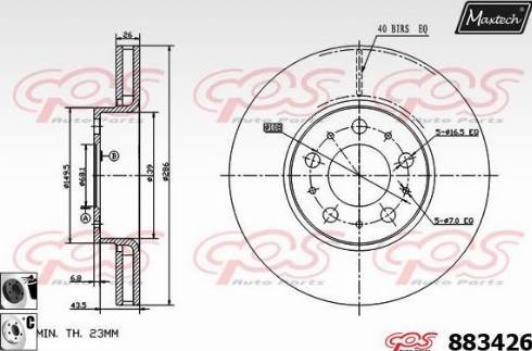 Maxtech 883426.6060 - Спирачен диск vvparts.bg